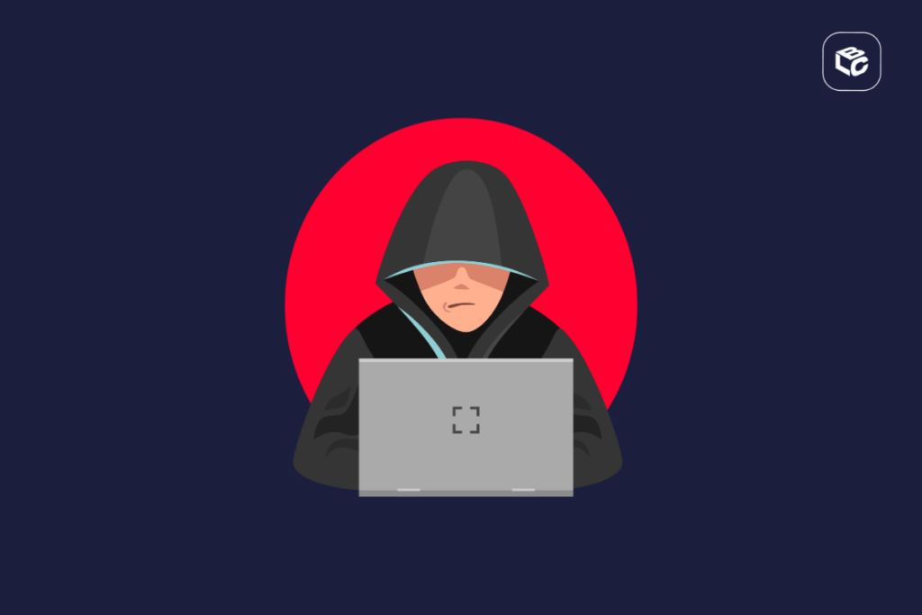 Hackear com capuz e laptop, símbolo de golpe e proteção financeira contra falsos advogados.